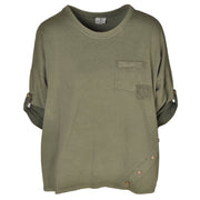 Asymmetrical button sweatshirt