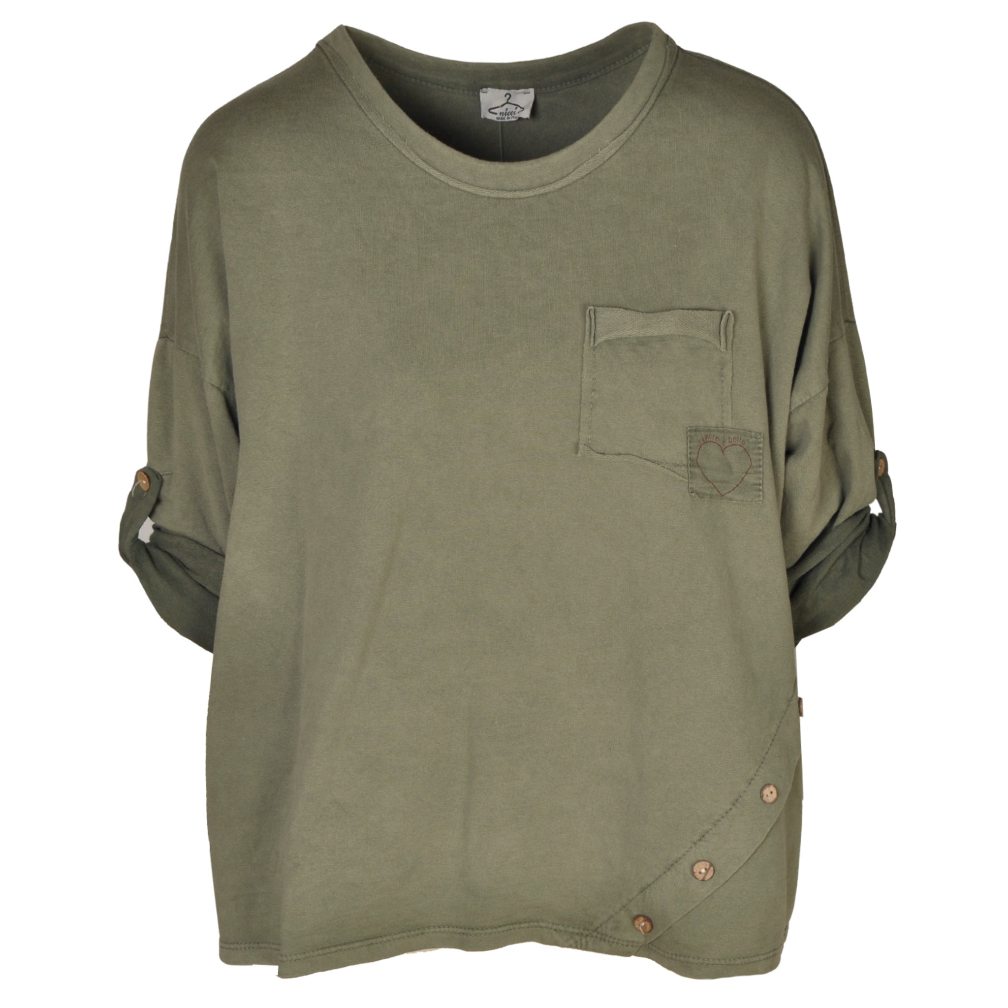 Asymmetrical button sweatshirt