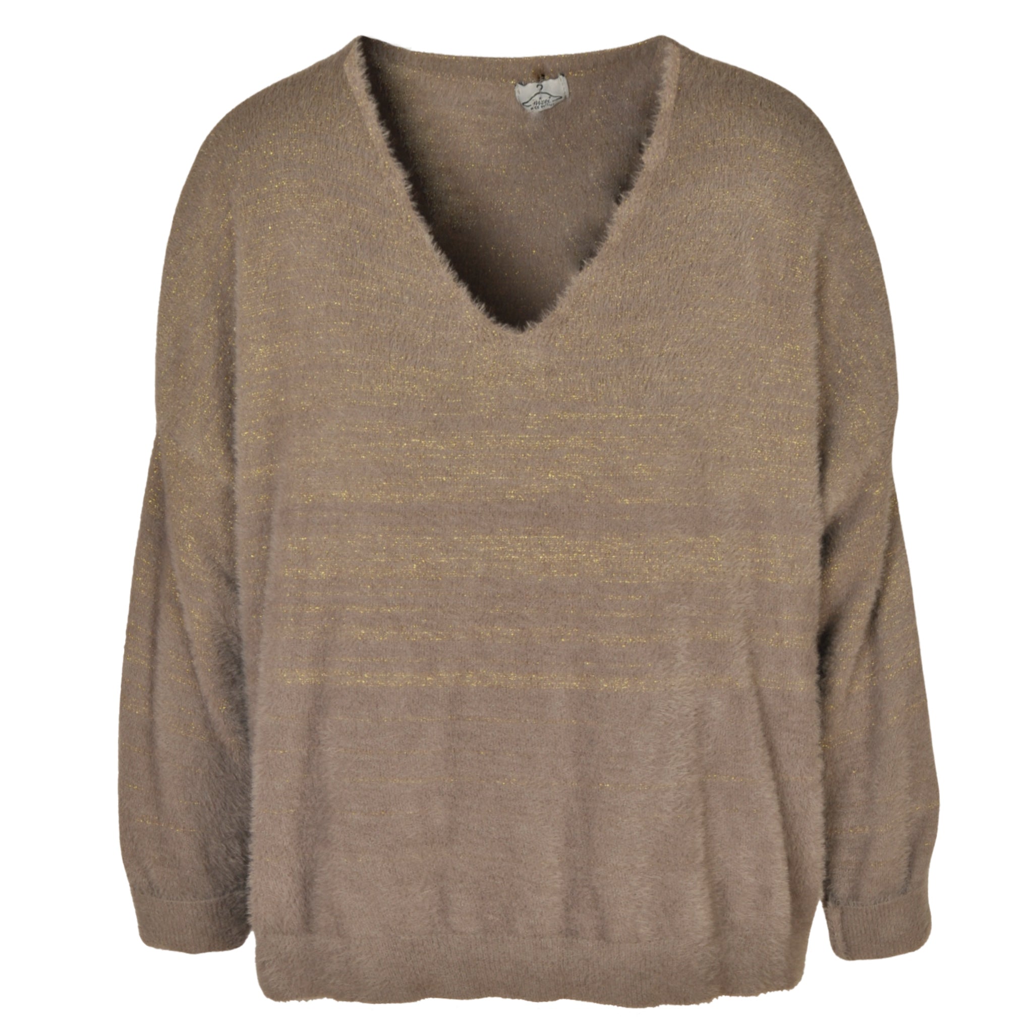 Lurex fluffy knit top