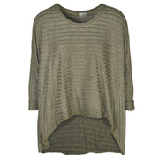 Hi-Lo oversized striped top