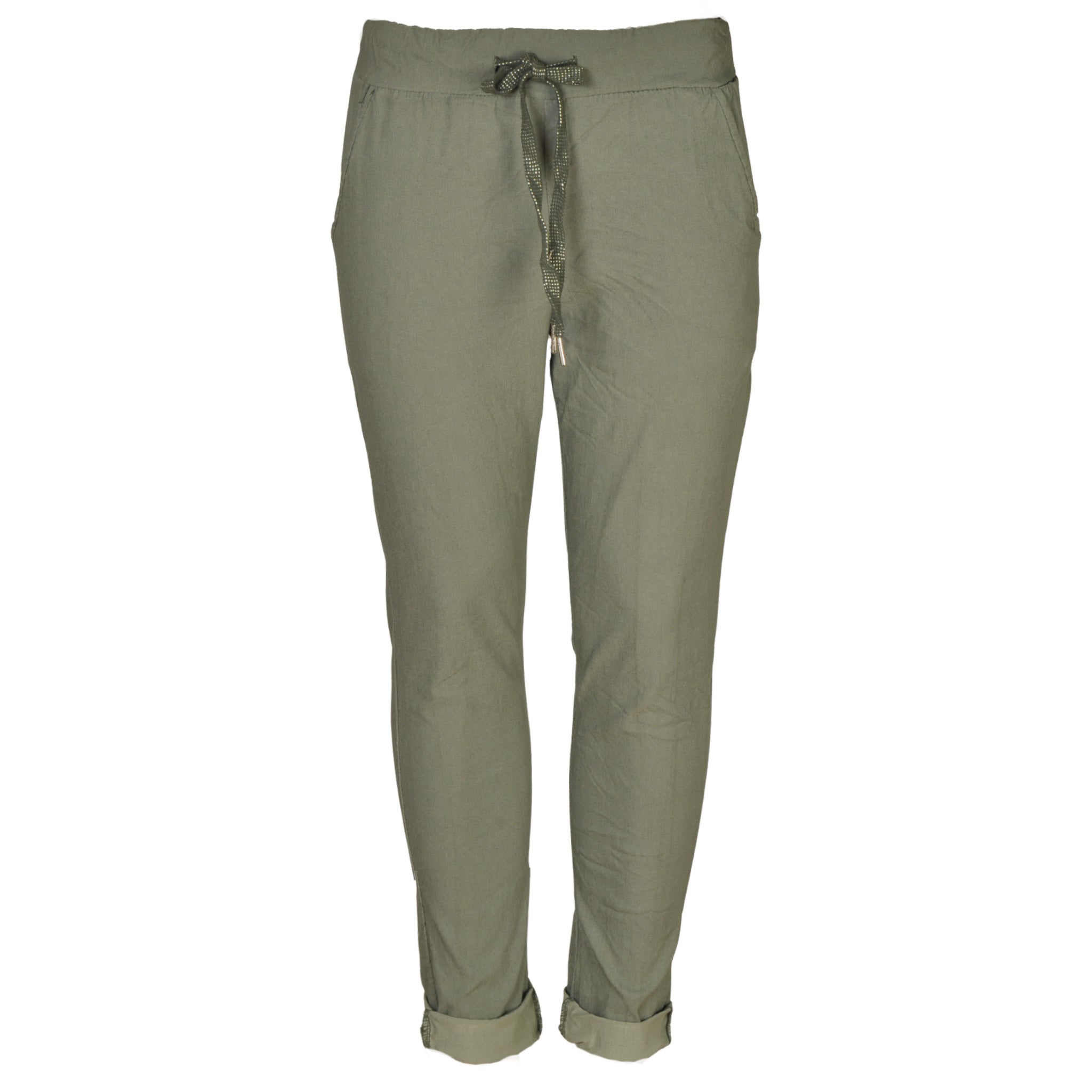 Drawstring basic pants