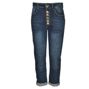 Multi resin shape button jeans