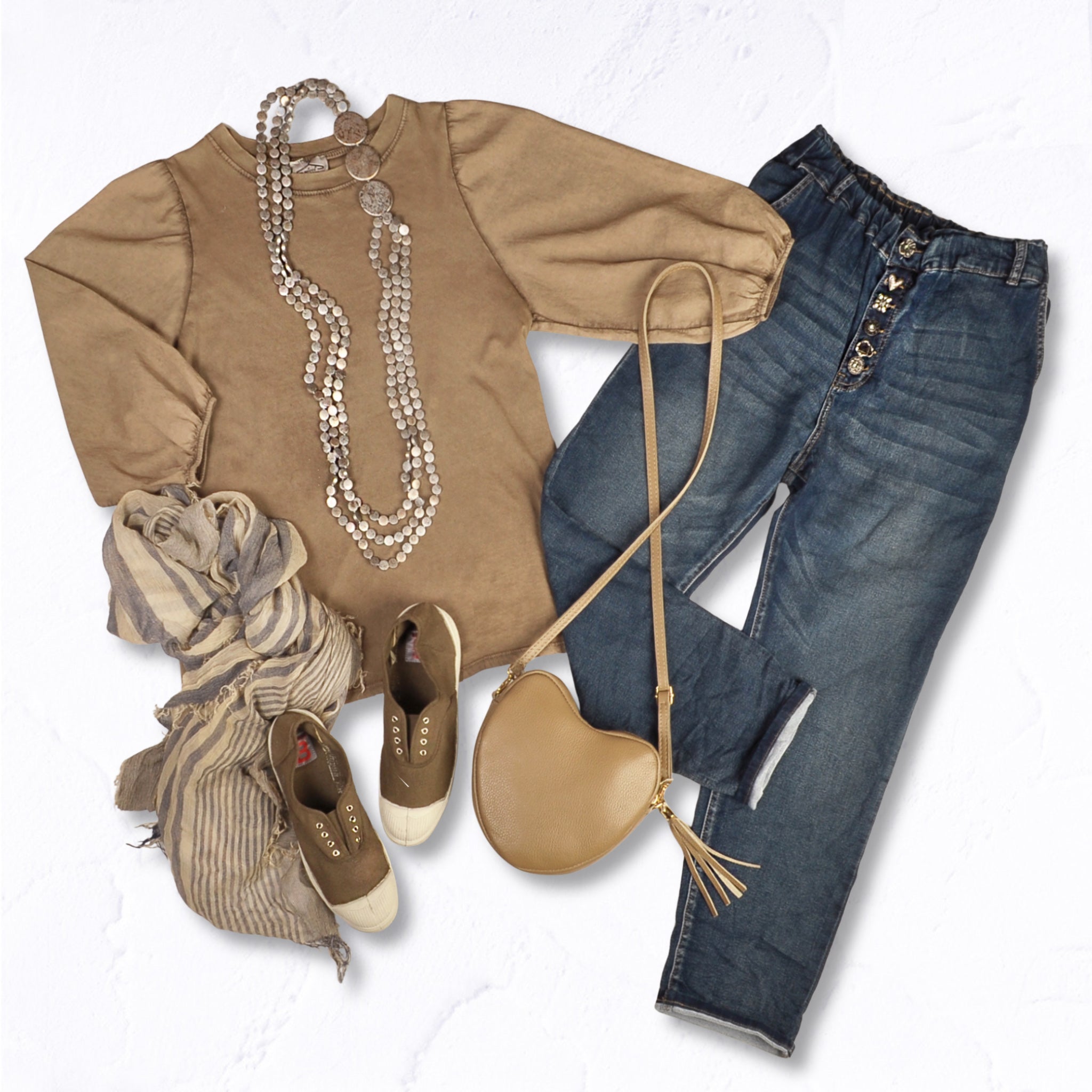 2-Textured puff sleeve overdyed top