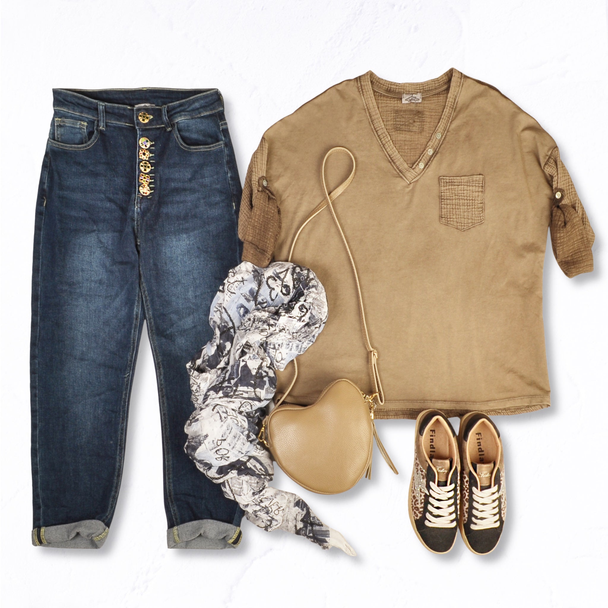 3 Button detail washed top