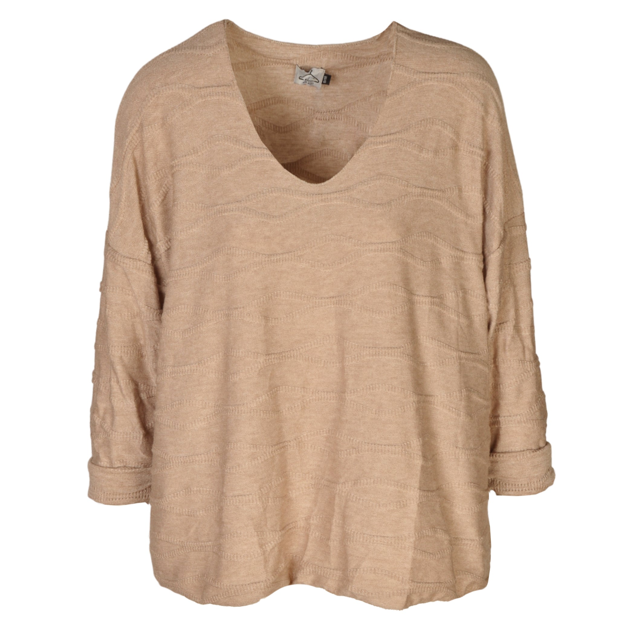 V-neck cable knit top