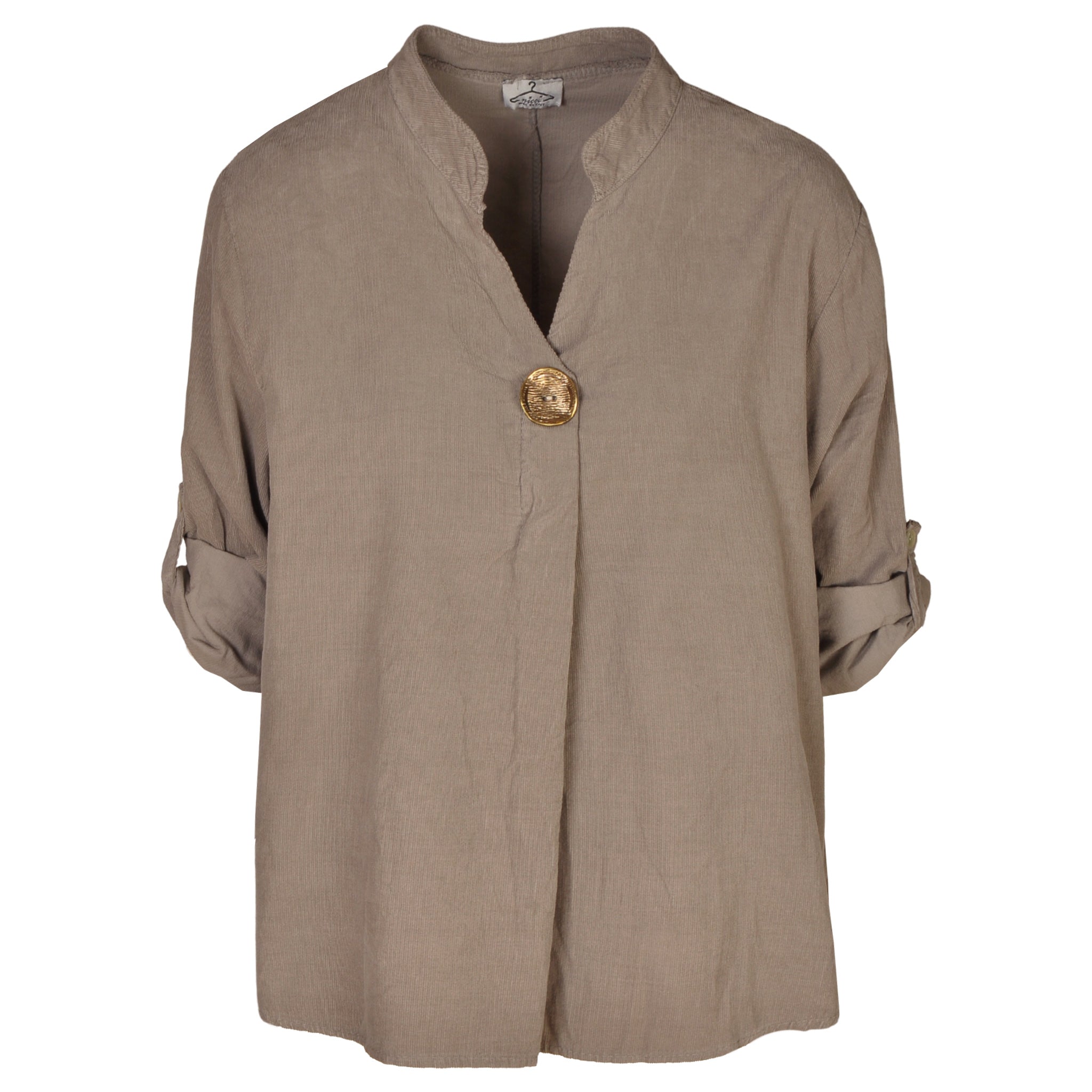 Gold button detail corduroy top