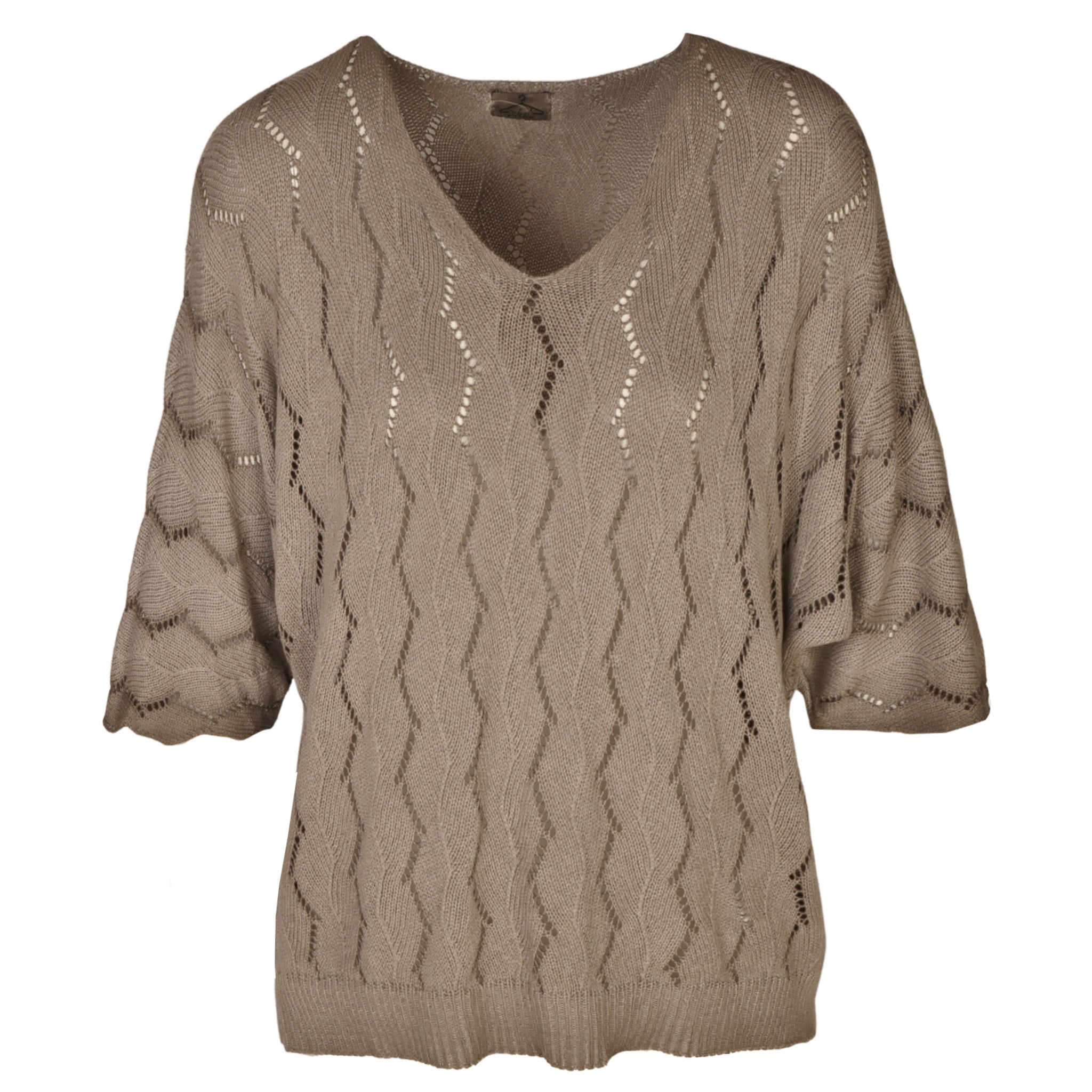 Overdyed zig-zag knit top