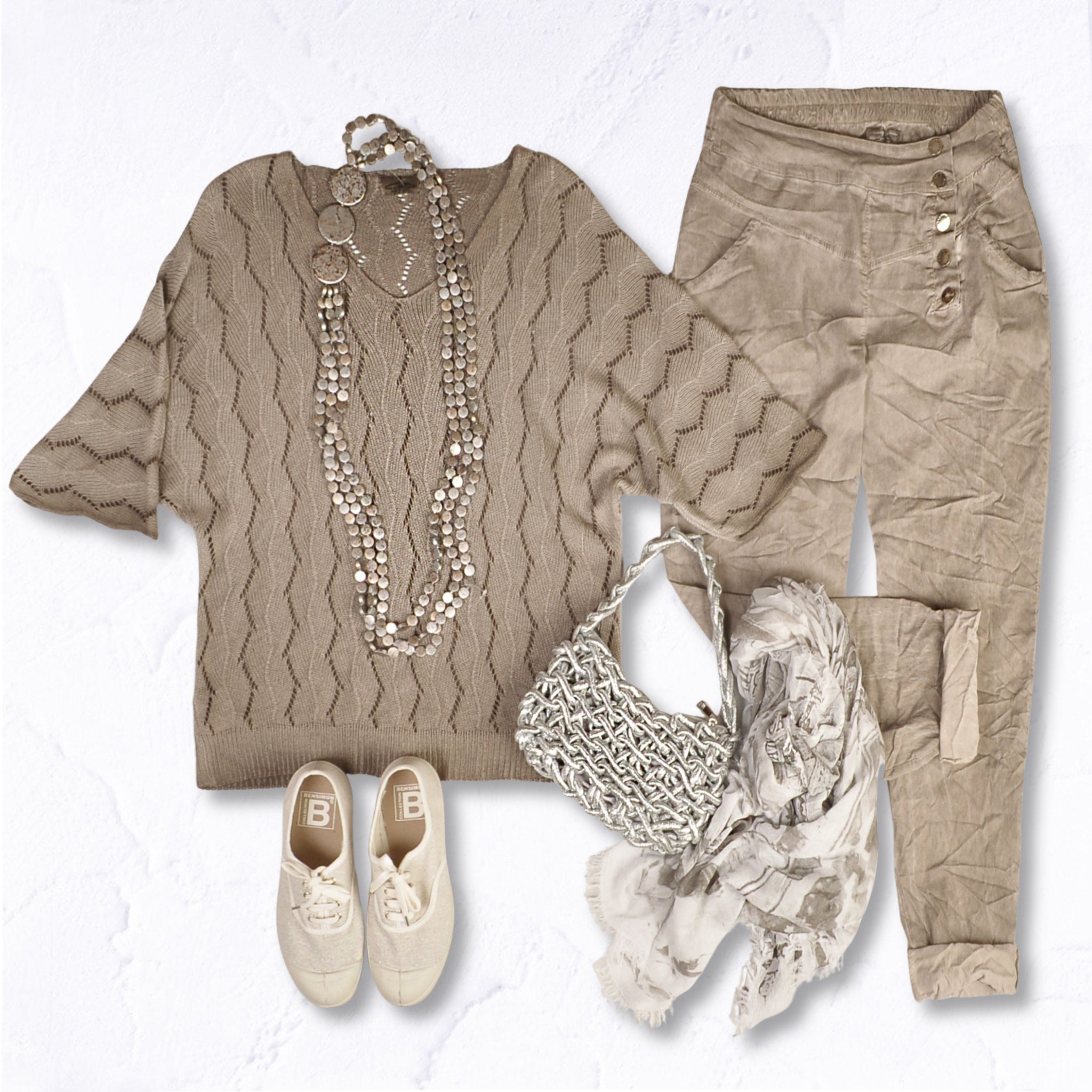 Overdyed zig-zag knit top