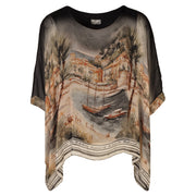 Boat print double layer top