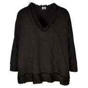 Silky frayed border top