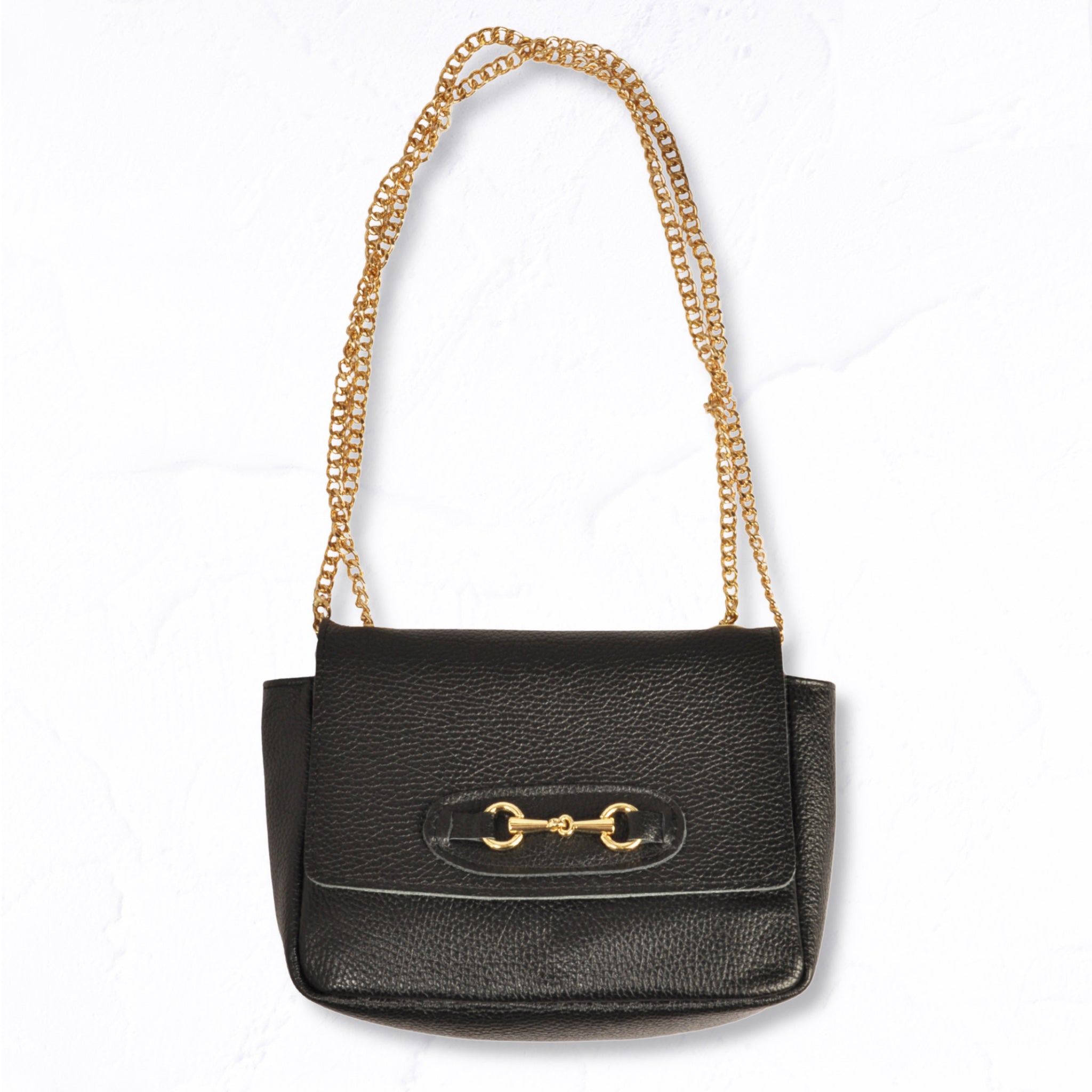 Genuine leather horse bit chain bag