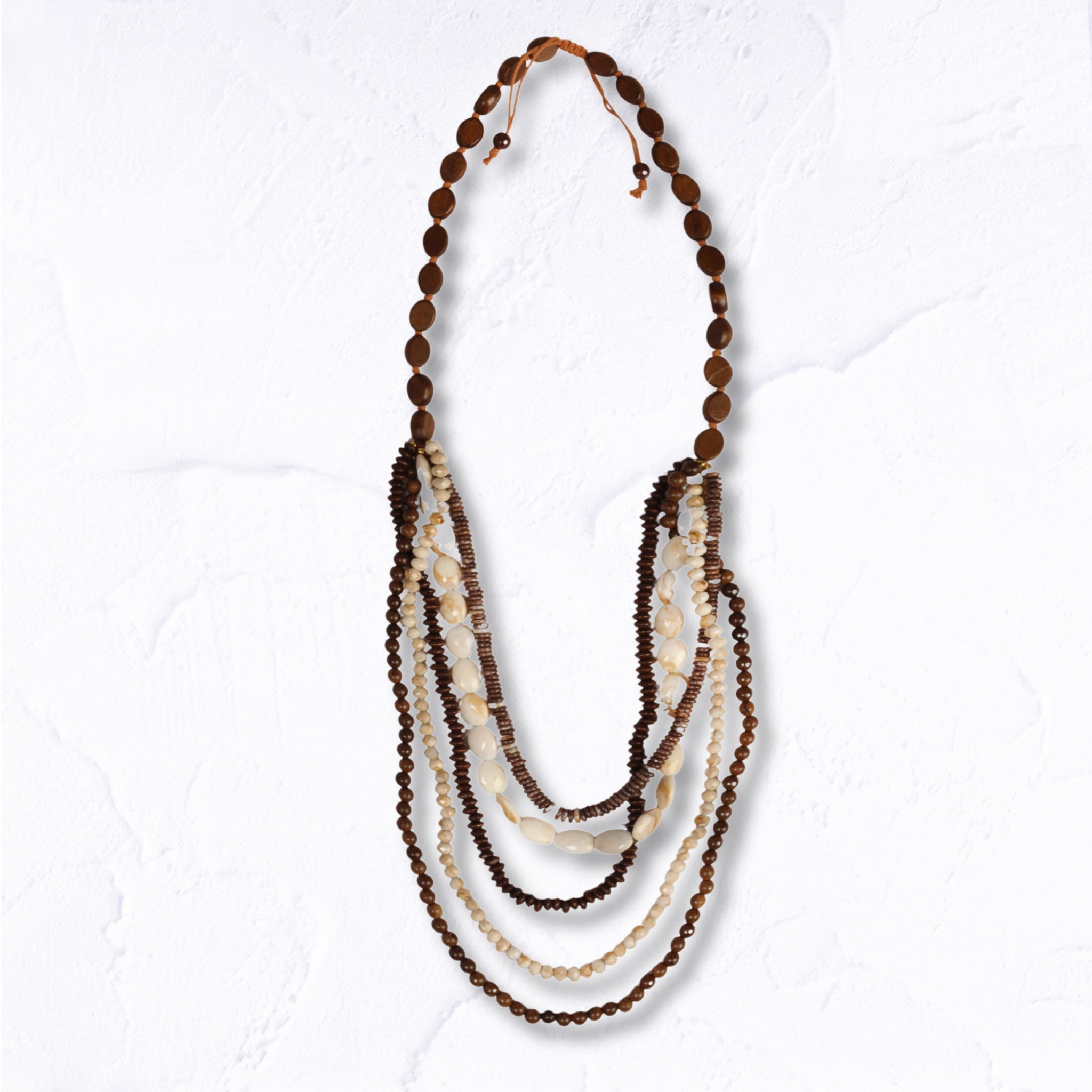 Multi string beaded necklace