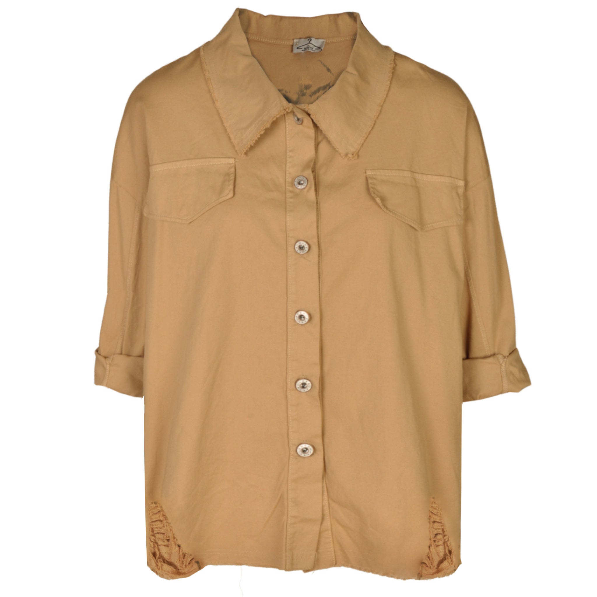 Torn denim style shirt