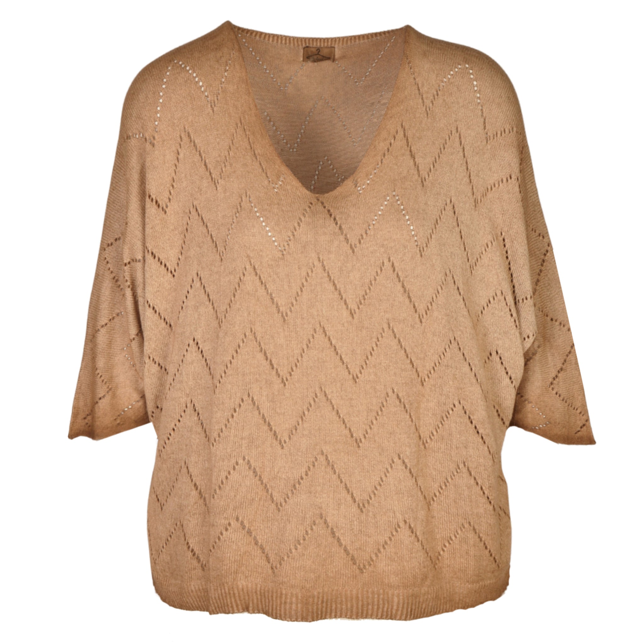 Overdyed zig-zag knit top