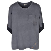 Asymmetrical button sweatshirt