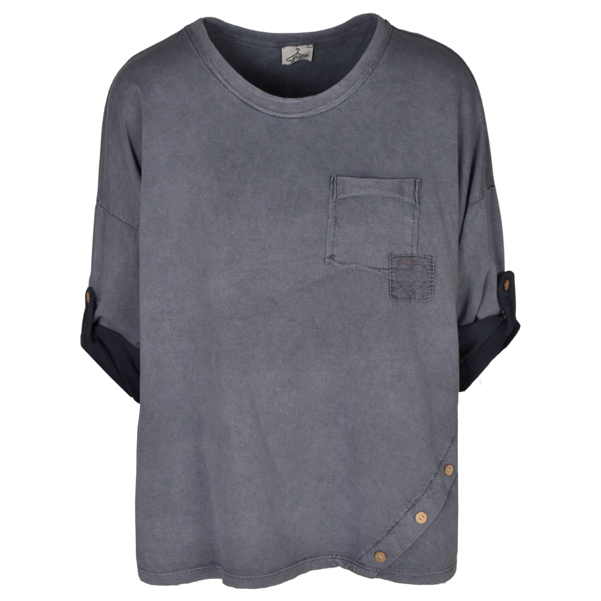 Asymmetrical button sweatshirt