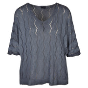 Overdyed zig zag knit top