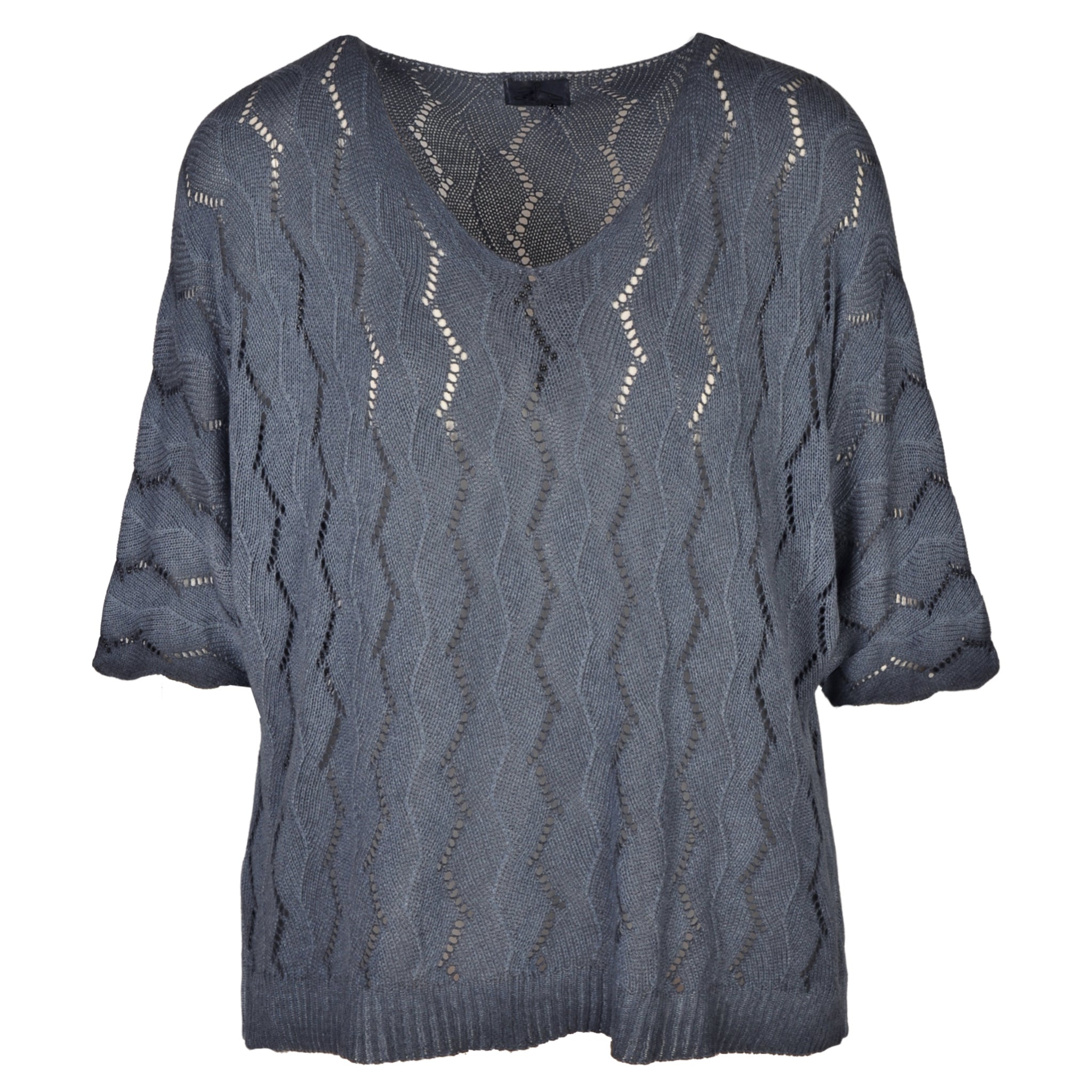 Overdyed zig zag knit top