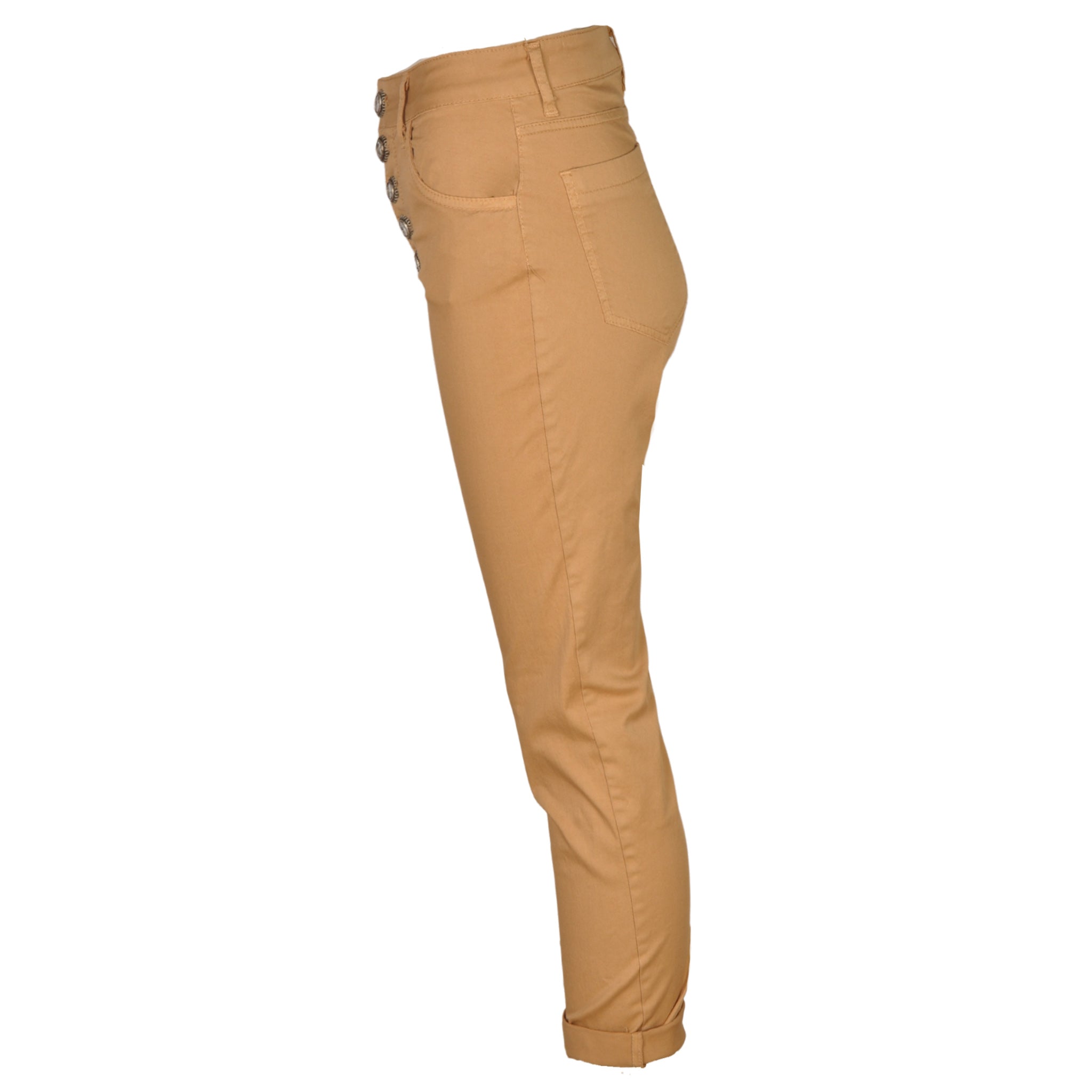 Diamante button capri pants