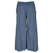 Button detail corduroy wide leg pants