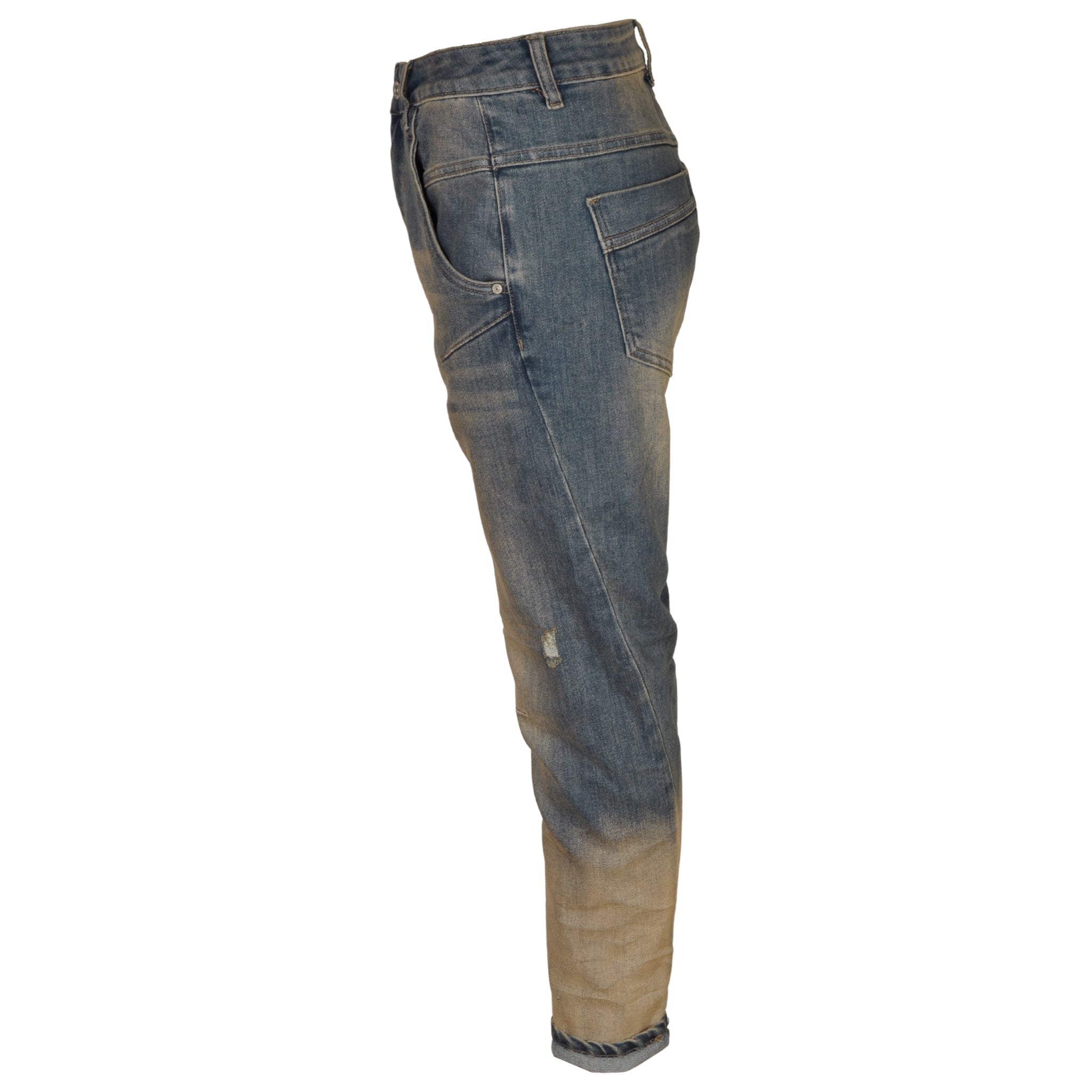 Faded hem detail 2-tone denim jeans