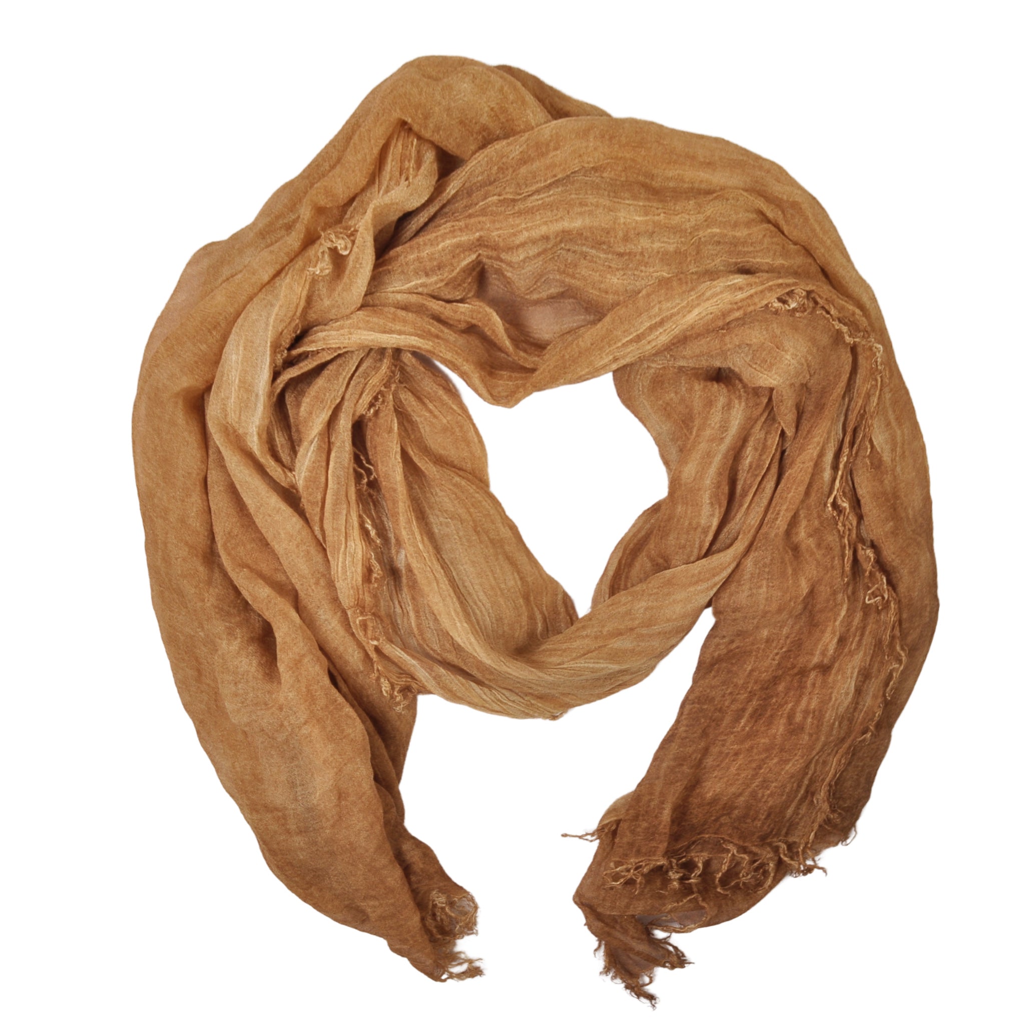 Overdyed raw-edge scarf