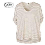 Cocoon oversized thin stripe top