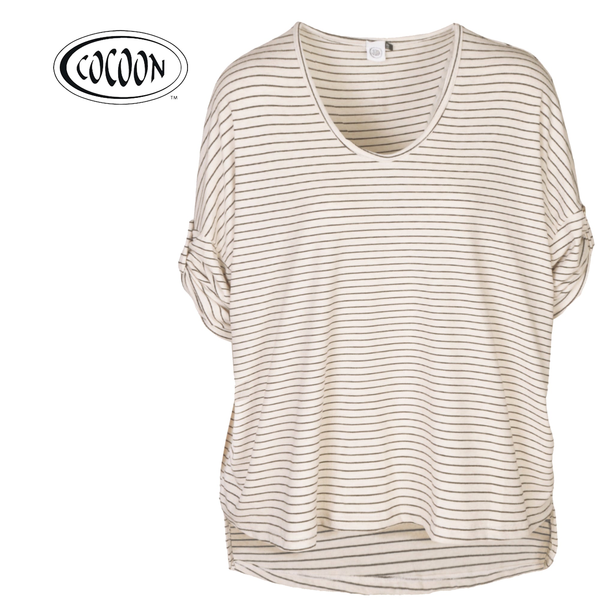Cocoon oversized thin stripe top