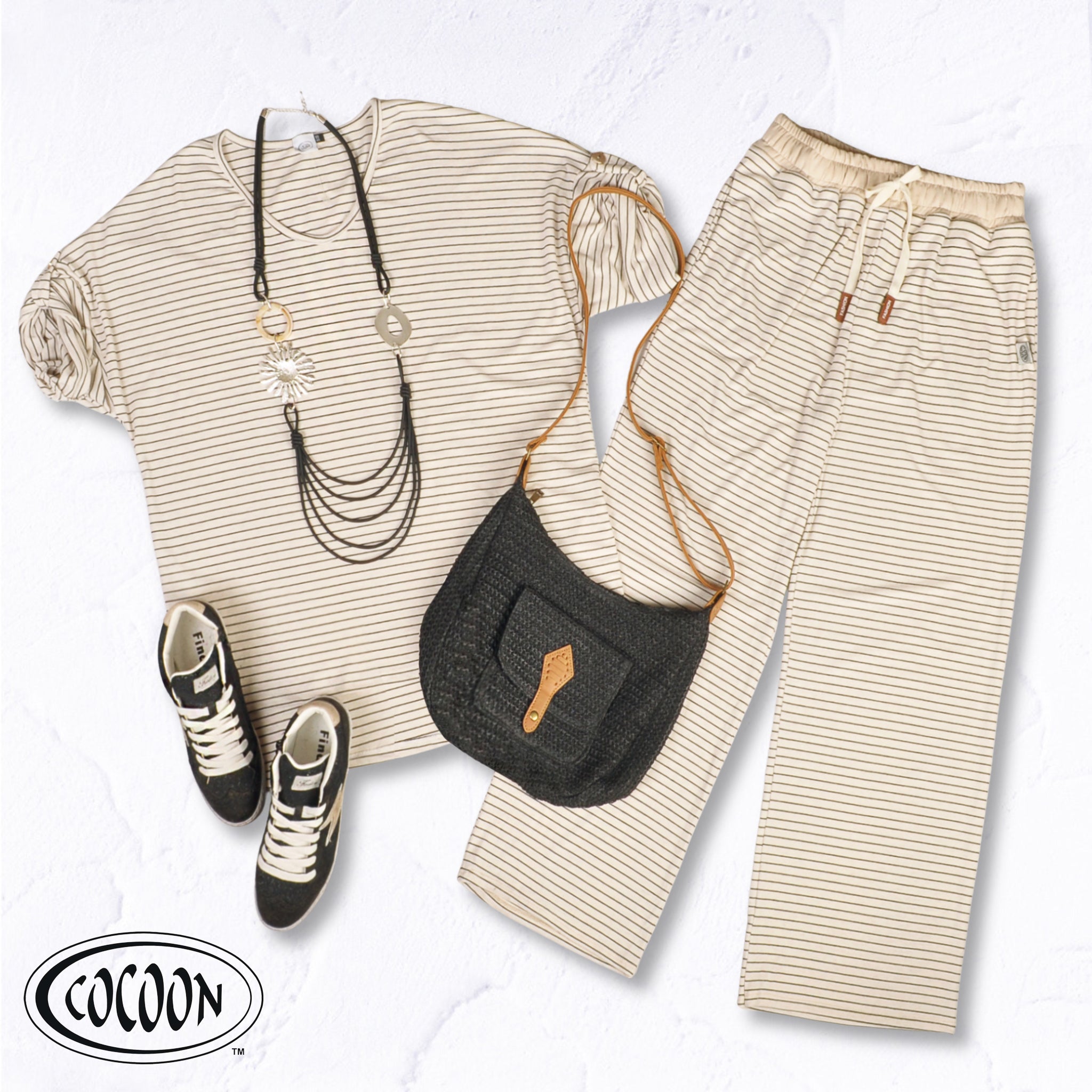 Cocoon oversized thin stripe top