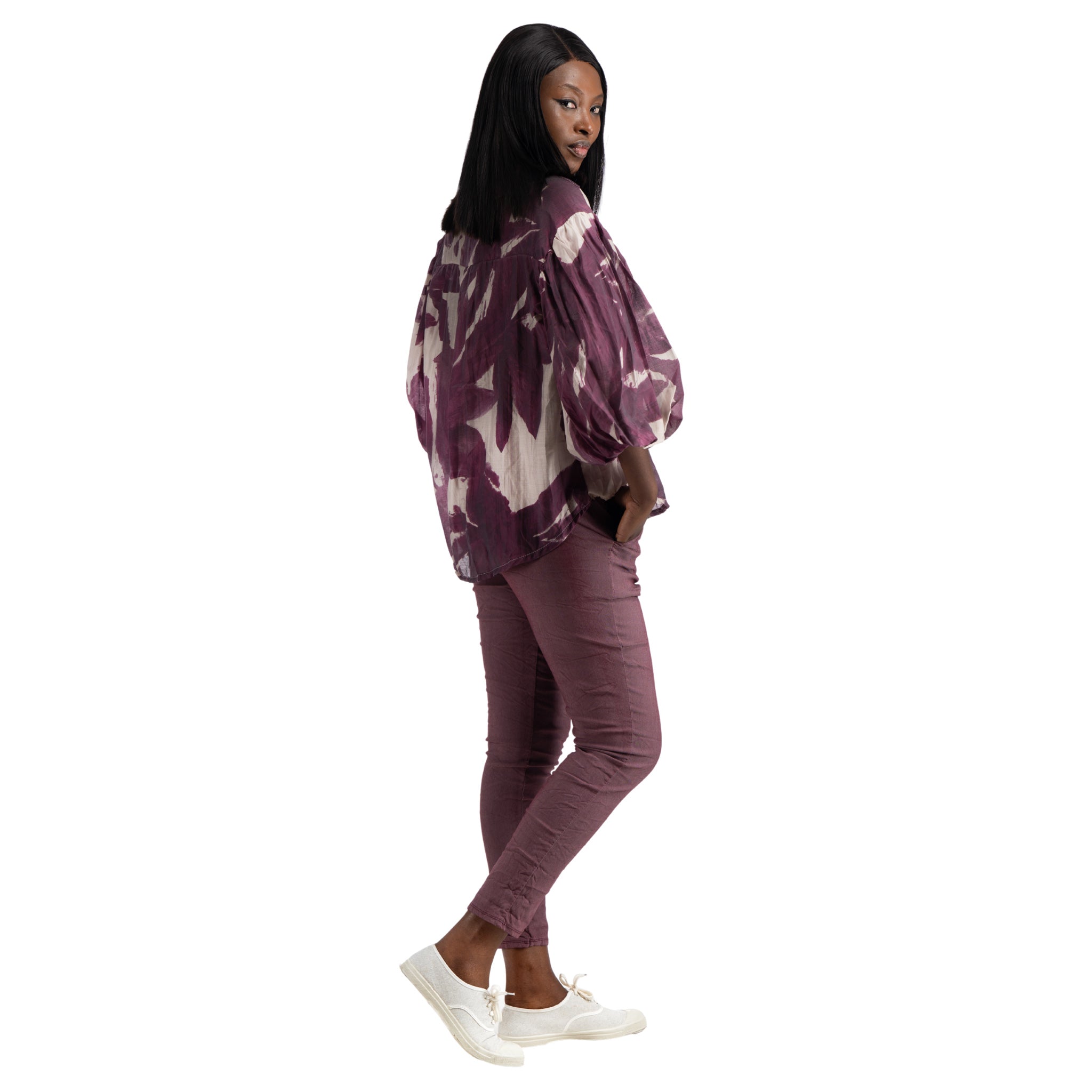 Oversized bubble sleeve shirt