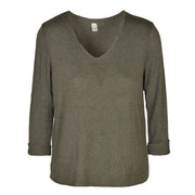 Lurex trim basic knit top