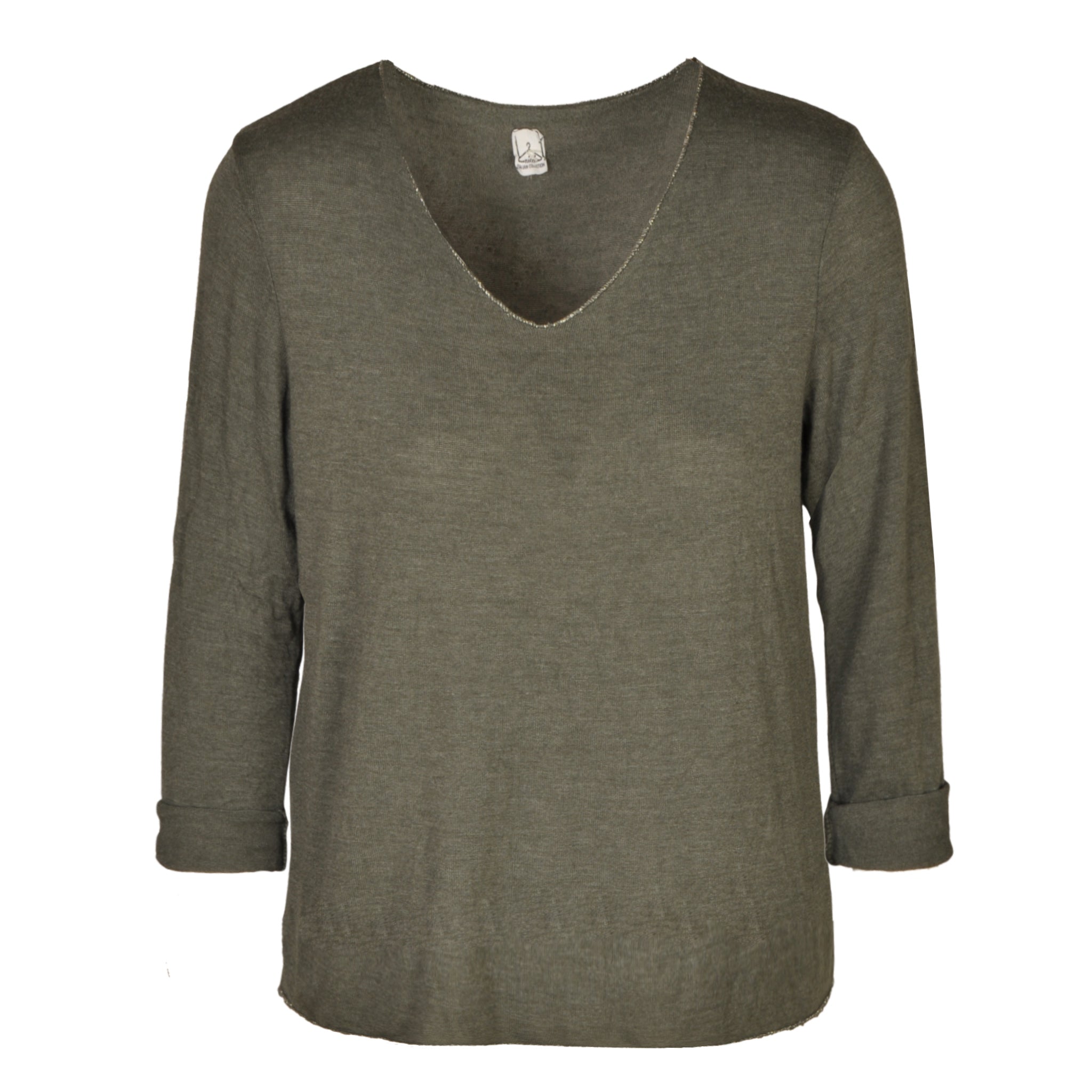 Lurex trim basic knit top