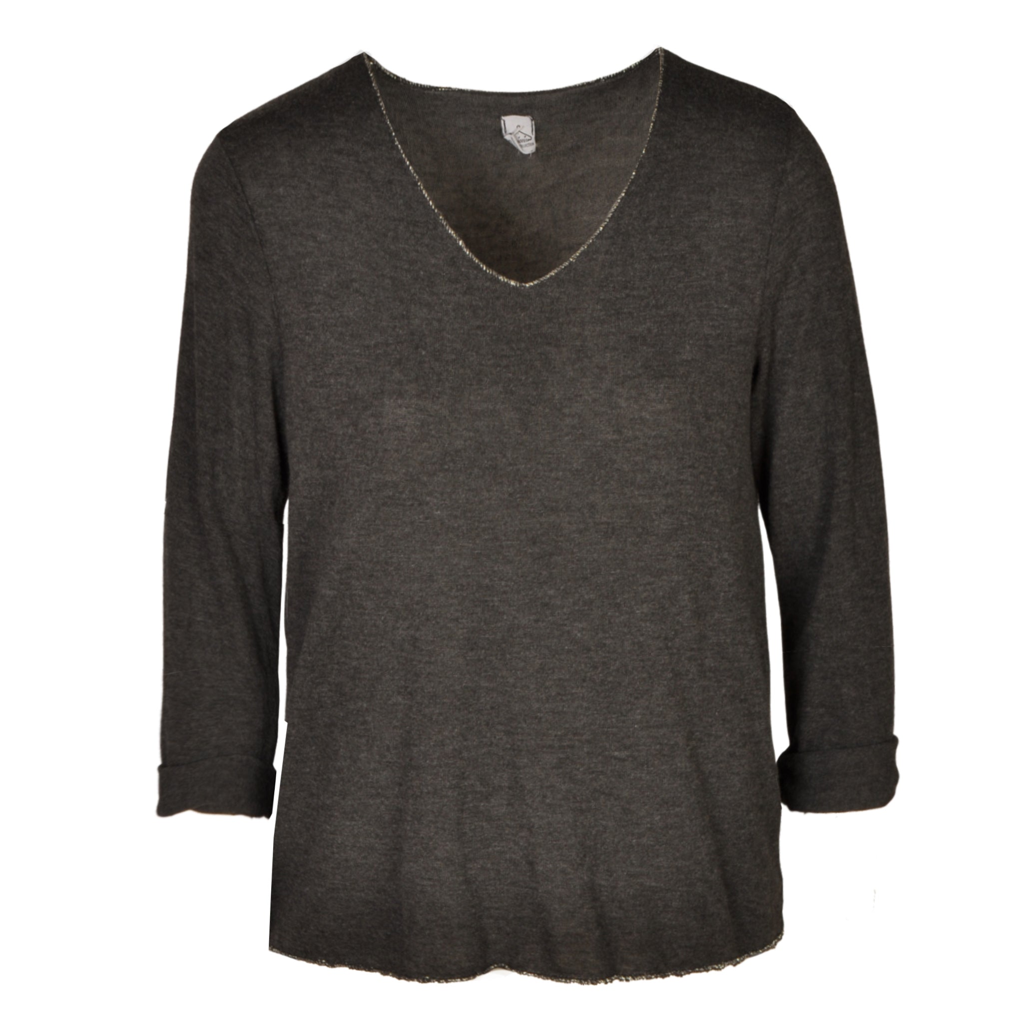 Lurex trim basic knit top