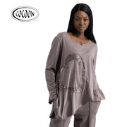 Cocoon giant sequin heart washed pointy top