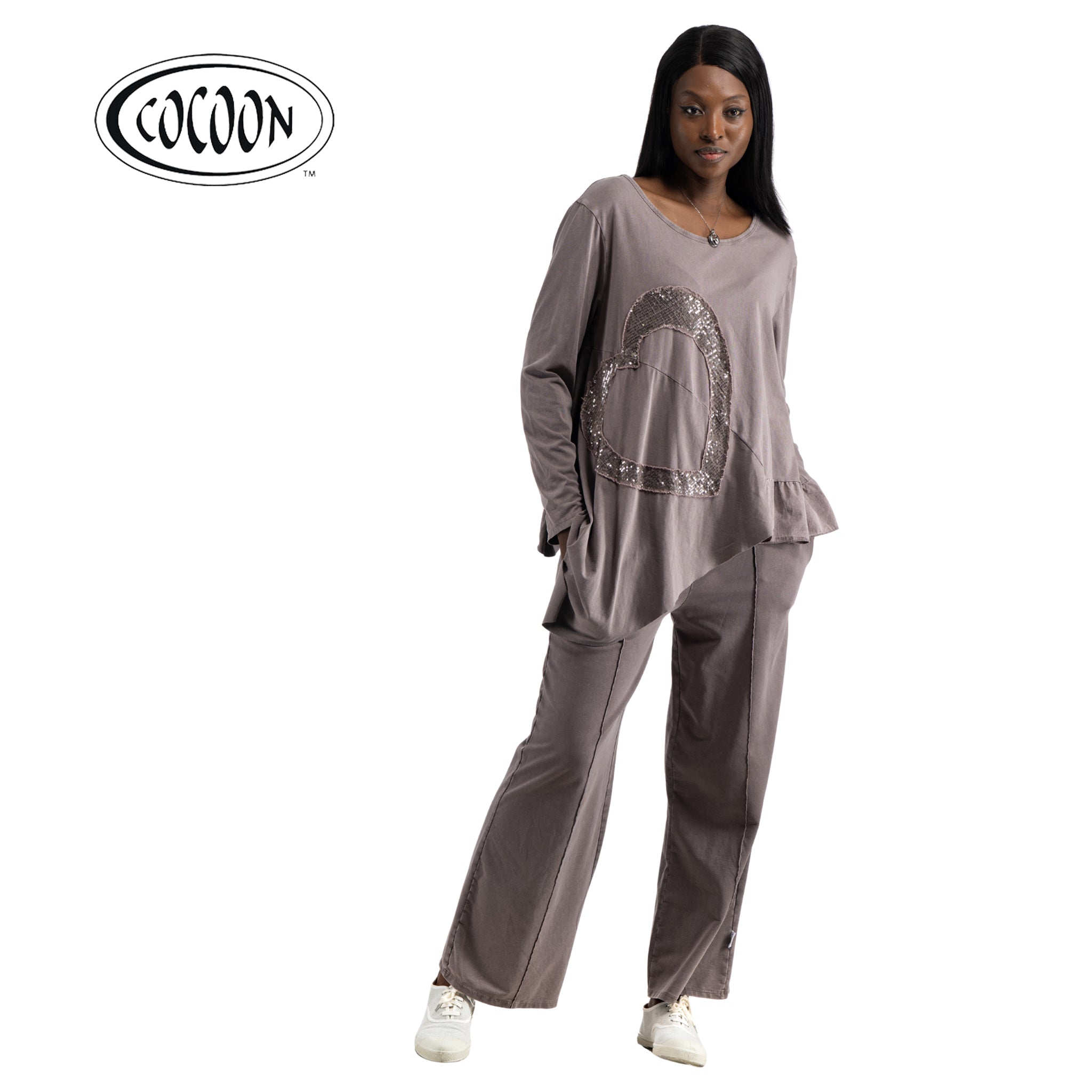 Cocoon giant sequin heart washed pointy top