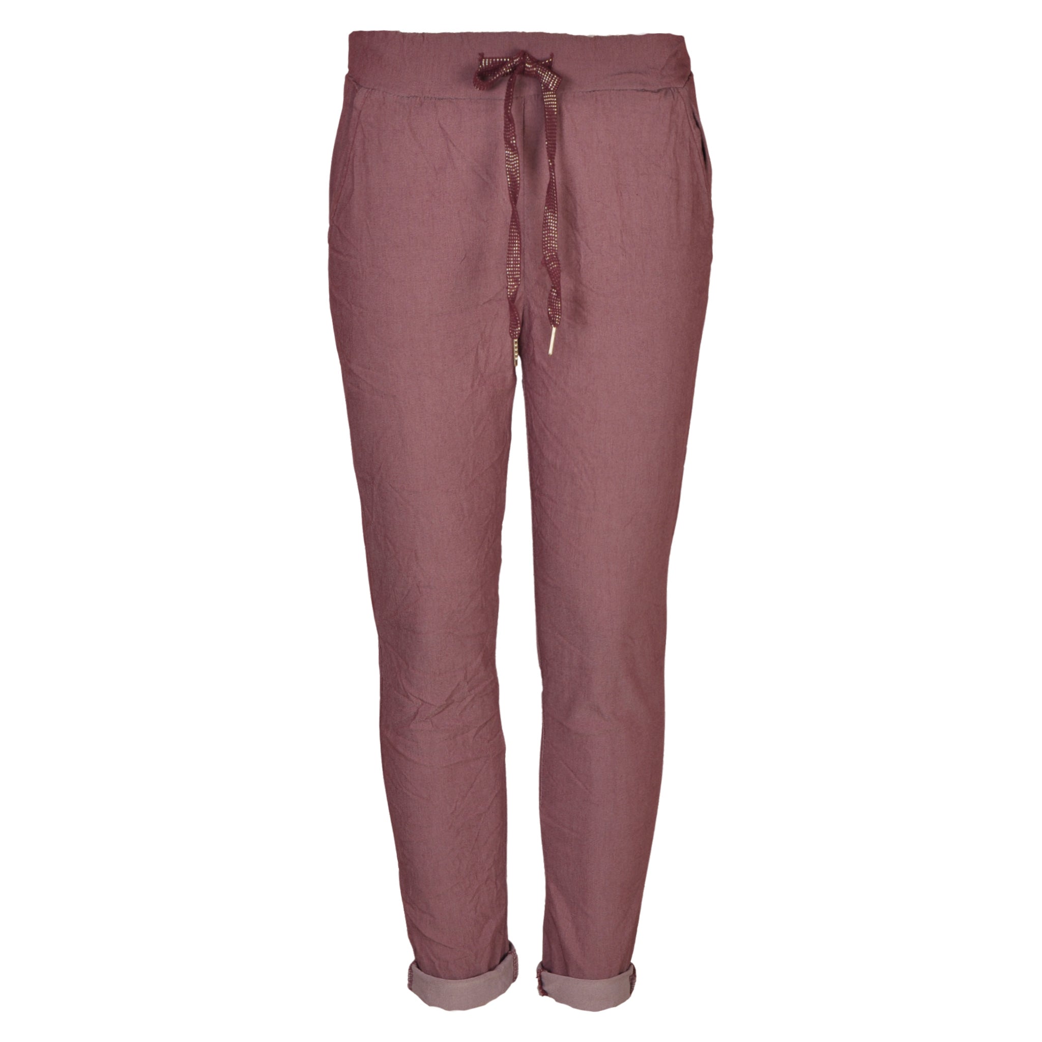 Drawstring basic pants