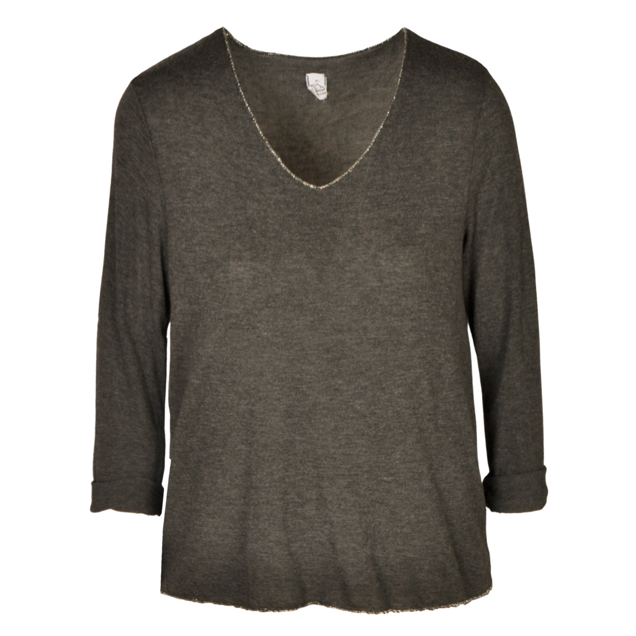 Lurex trim basic knit top