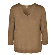 Lurex trim basic knit top