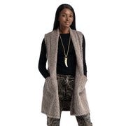 Faux fur long gilet