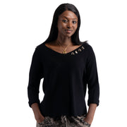 Multi heart button detail top