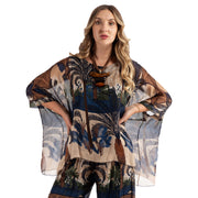 Palm print double layer top