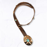 Turquoise stone oval buckle belt