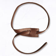 Genuine leather oblong pull through belt