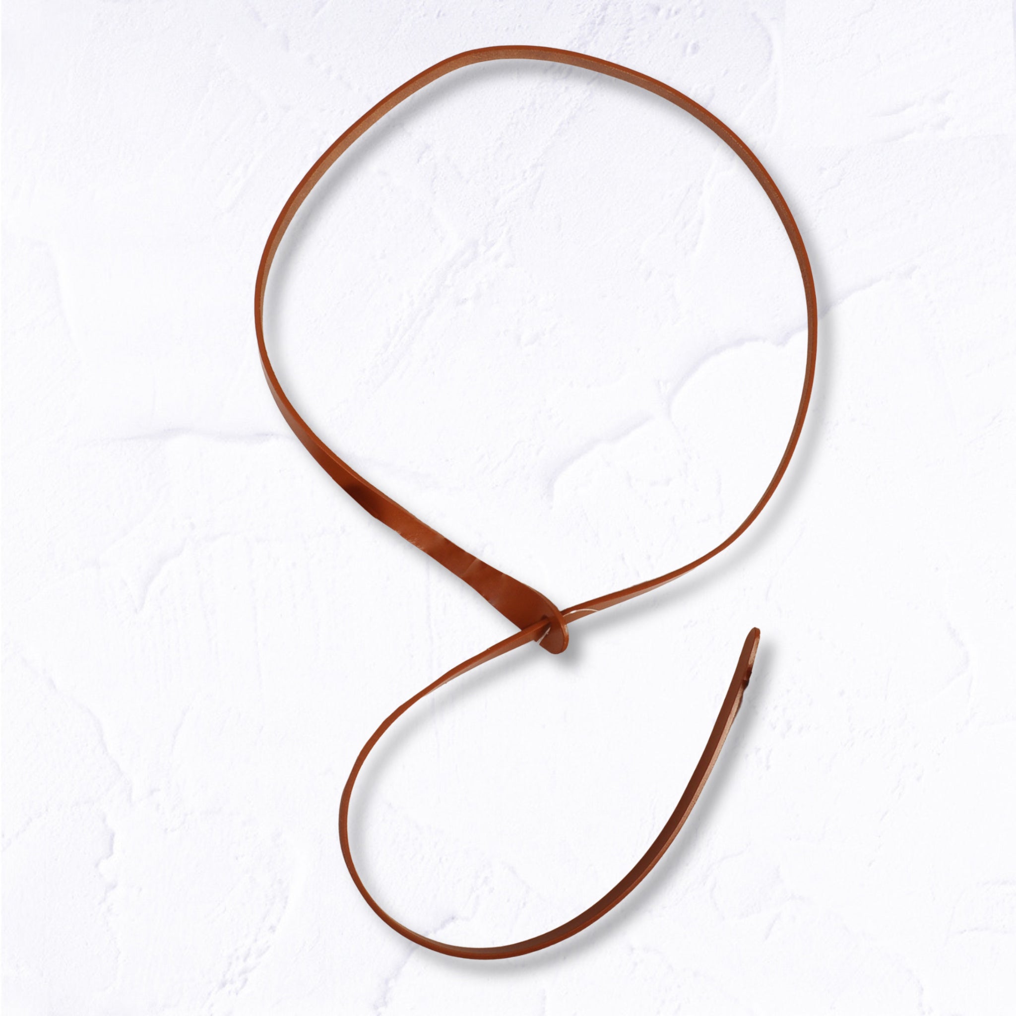 Genuine leather pull through skinny belt
