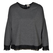 Back button raw-edge silky top