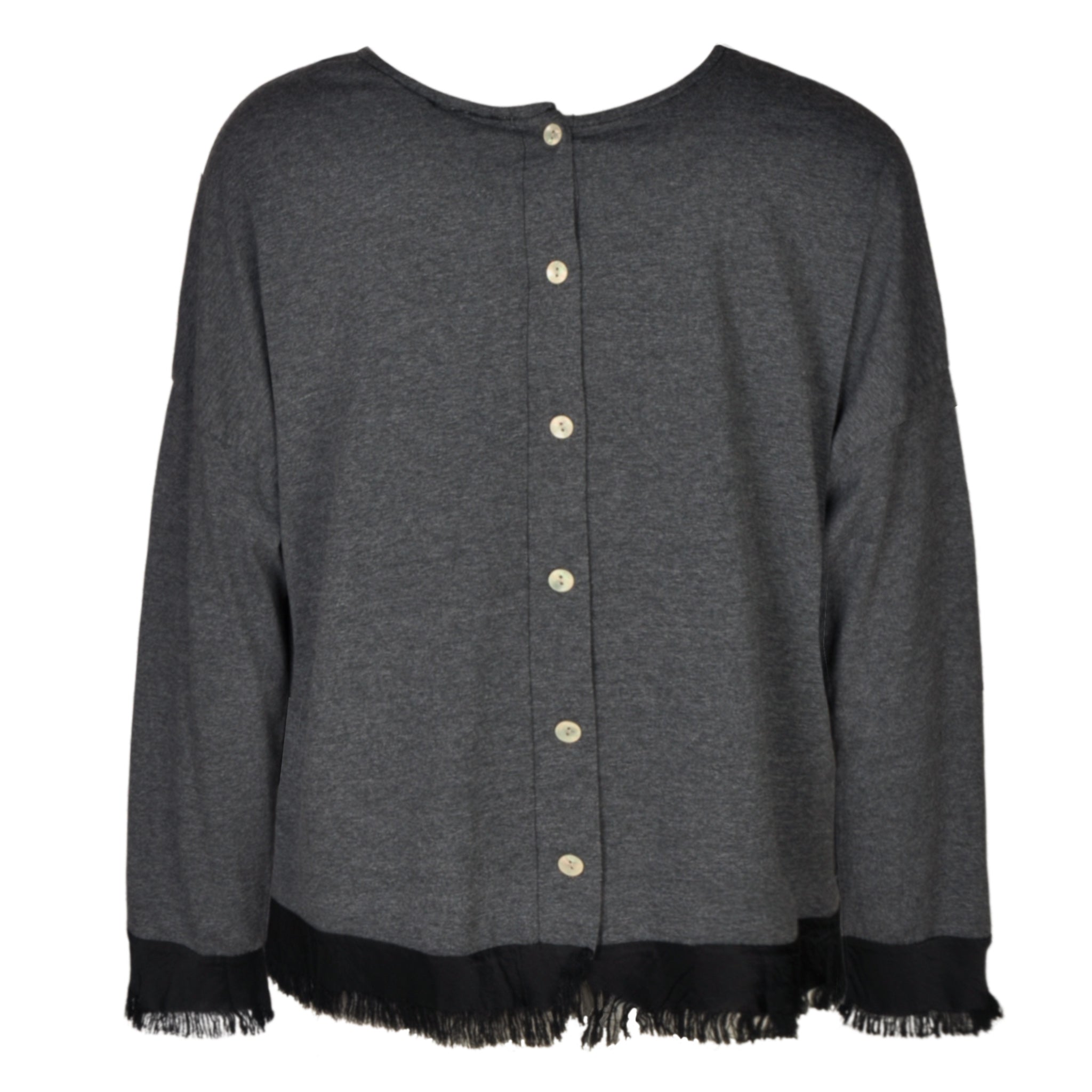 Back button raw-edge silky top