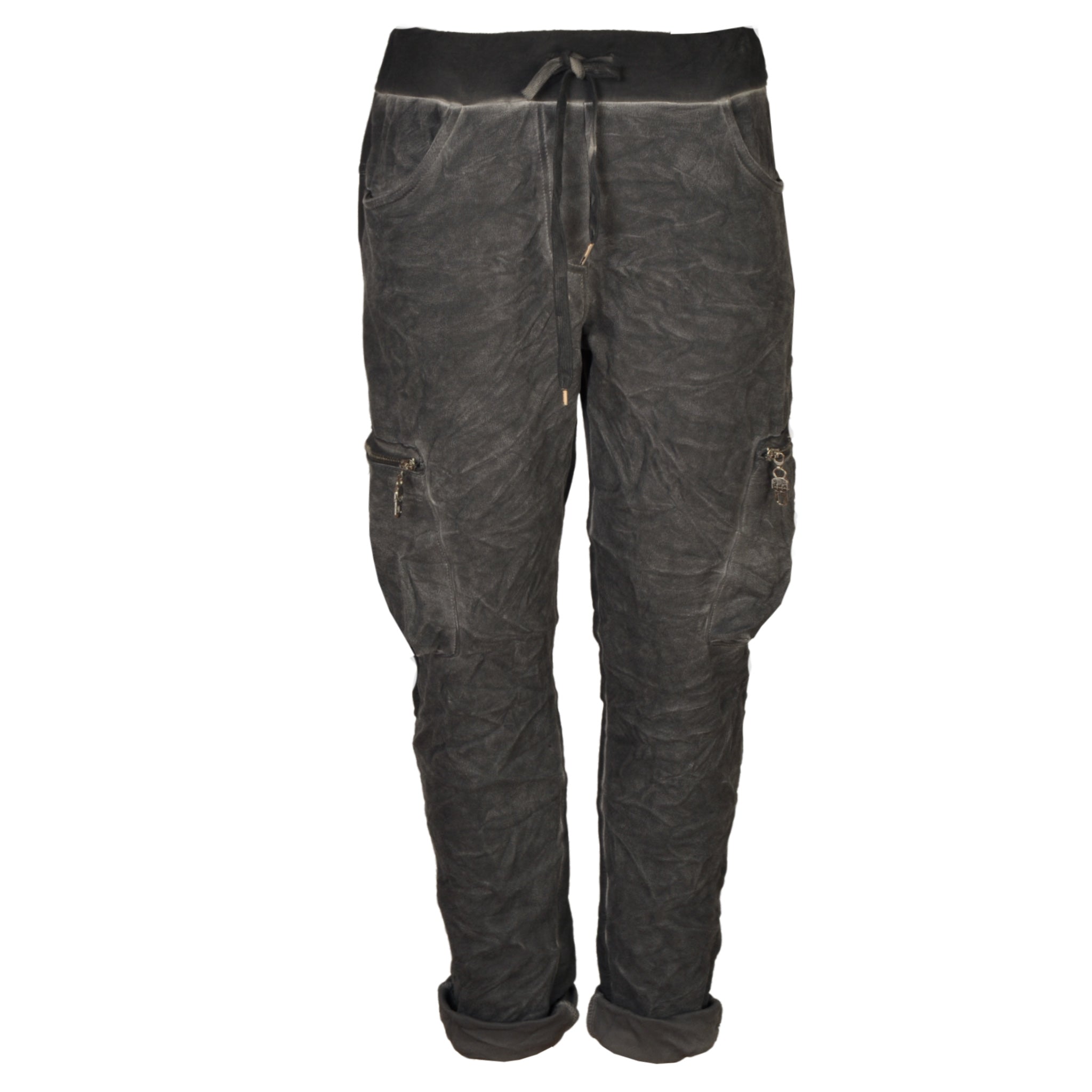 2-Textured suede cargo pants