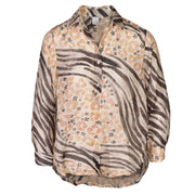 Zebra floral print shirt