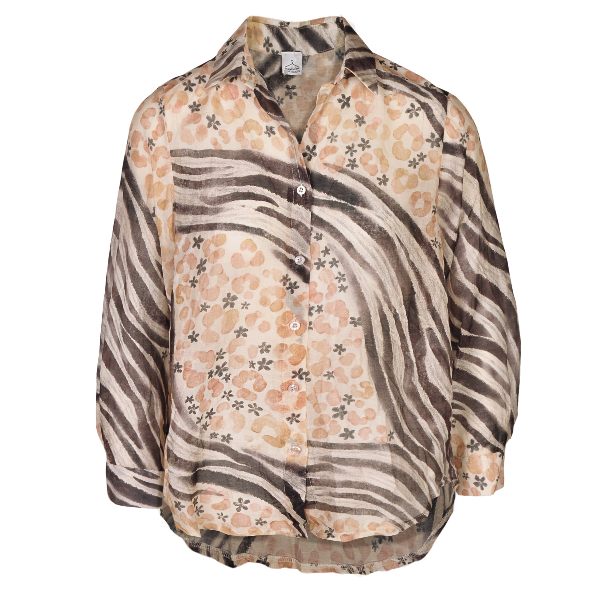 Zebra floral print shirt