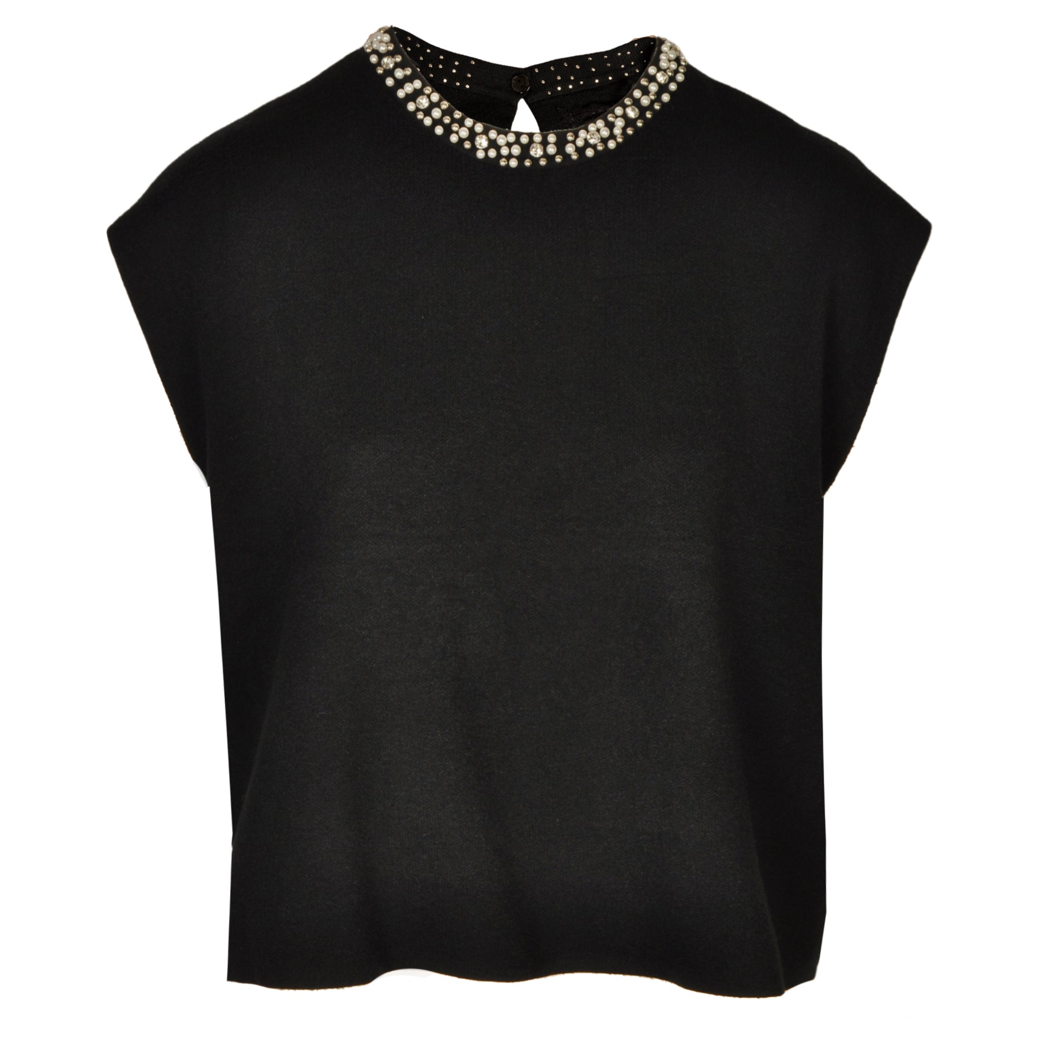 Pearl diamante boxy top